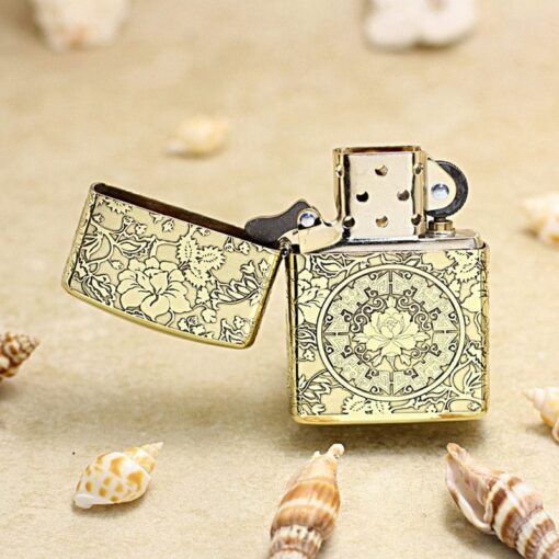 Zippo Brass Hoa Mẫu Đơn - BRC09 - Hình ảnh 4