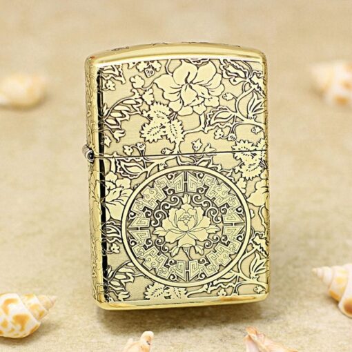 Zippo Brass Hoa Mẫu Đơn - BRC09 - Hình ảnh 2