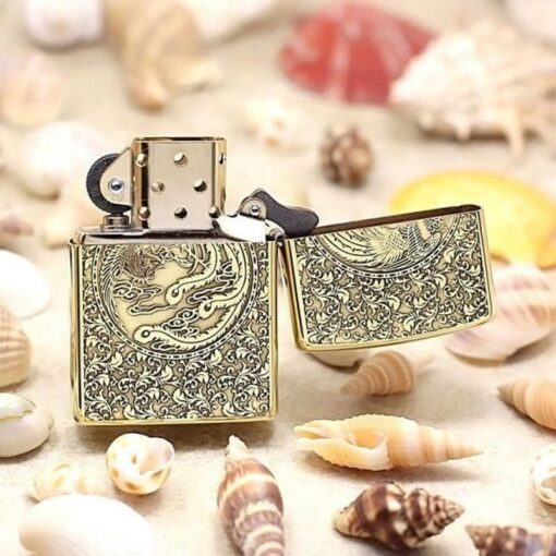 Zippo Brass Rồng Phượng - BRC21 - Hình ảnh 5