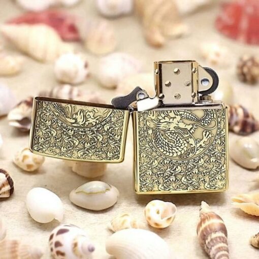 Zippo Brass Rồng Phượng - BRC21 - Hình ảnh 4