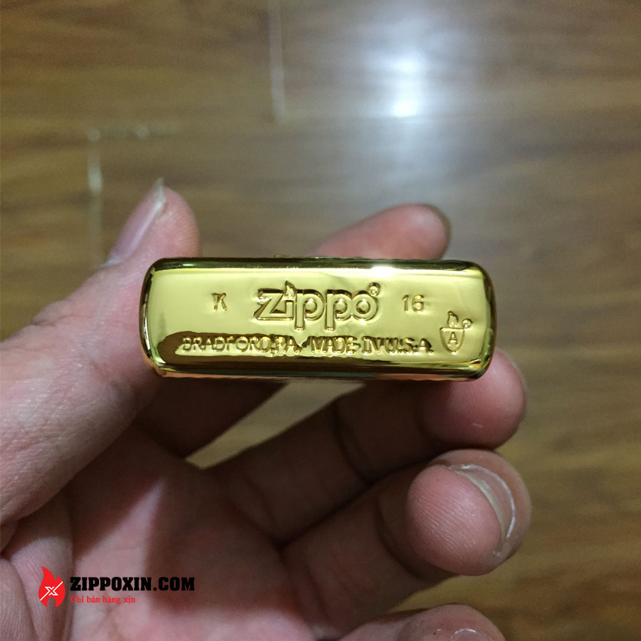 Bật lửa Zippo ốp phật tổ mạ vàng cao cấp ZBT-2-20B-5