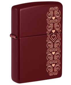 Zippo Heart Garland Engraved Merlot - 46296