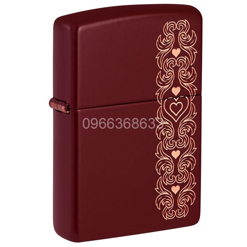 Zippo Heart Garland Engraved Merlot - 46296
