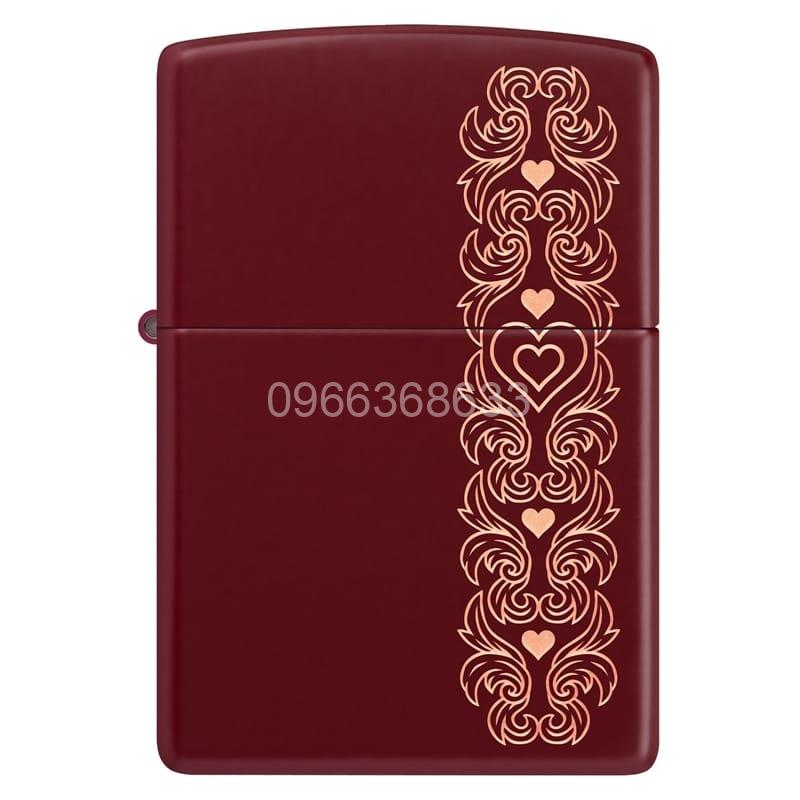 Zippo Heart Garland Engraved Merlot - 46296 - Hình ảnh 3