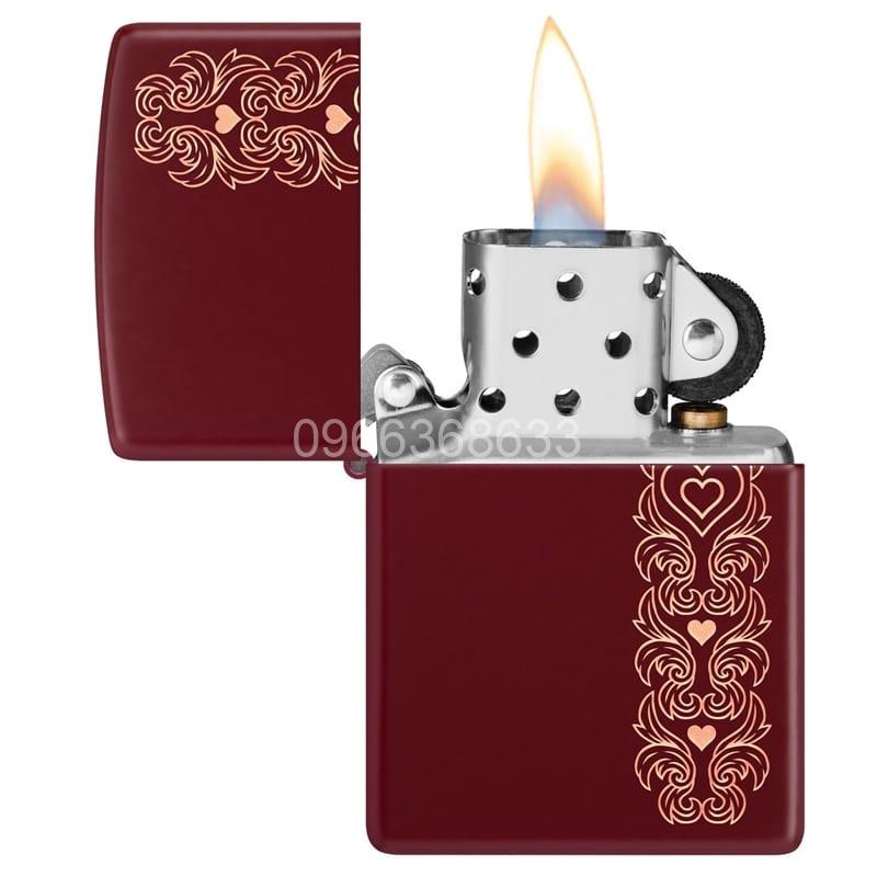 Zippo Heart Garland Engraved Merlot - 46296 - Hình ảnh 5