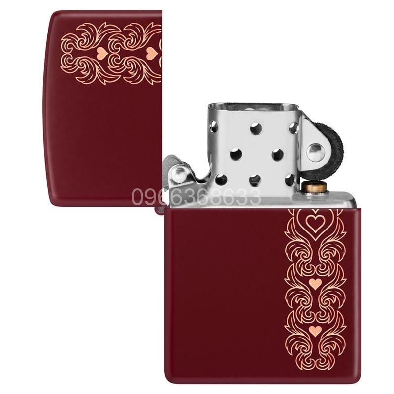 Zippo Heart Garland Engraved Merlot - 46296 - Hình ảnh 4