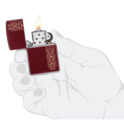 Zippo Heart Garland Engraved Merlot - 46296 - Hình ảnh 6