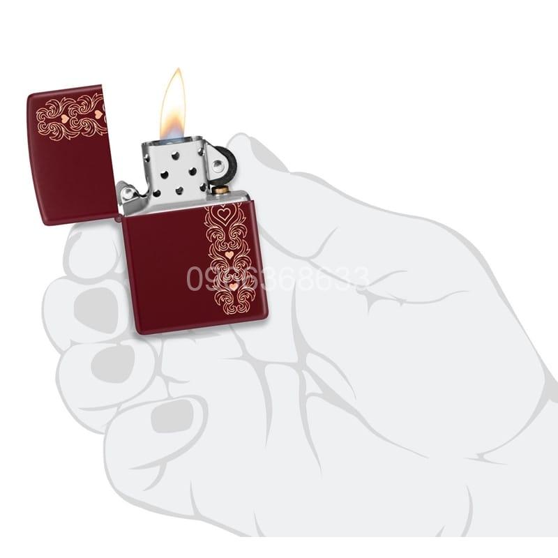 Zippo Heart Garland Engraved Merlot - 46296 - Hình ảnh 6