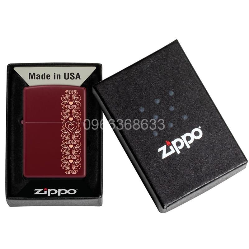 Zippo Heart Garland Engraved Merlot - 46296 - Hình ảnh 7