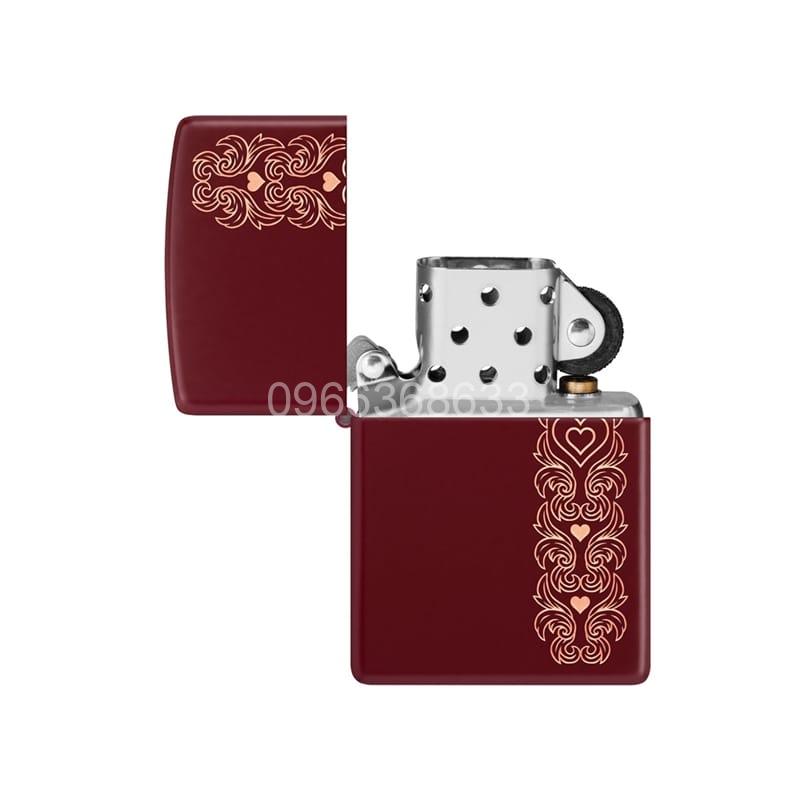 Zippo Heart Garland Engraved Merlot - 46296 - Hình ảnh 2