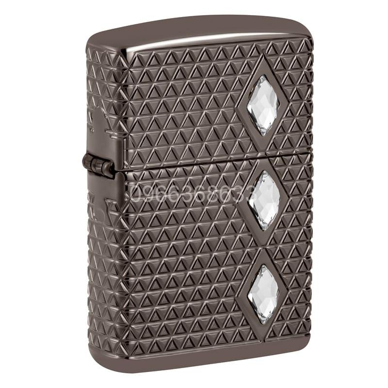 Zippo Armor MultiCut Diamond Pattern with Crystals Black Ice - 46316