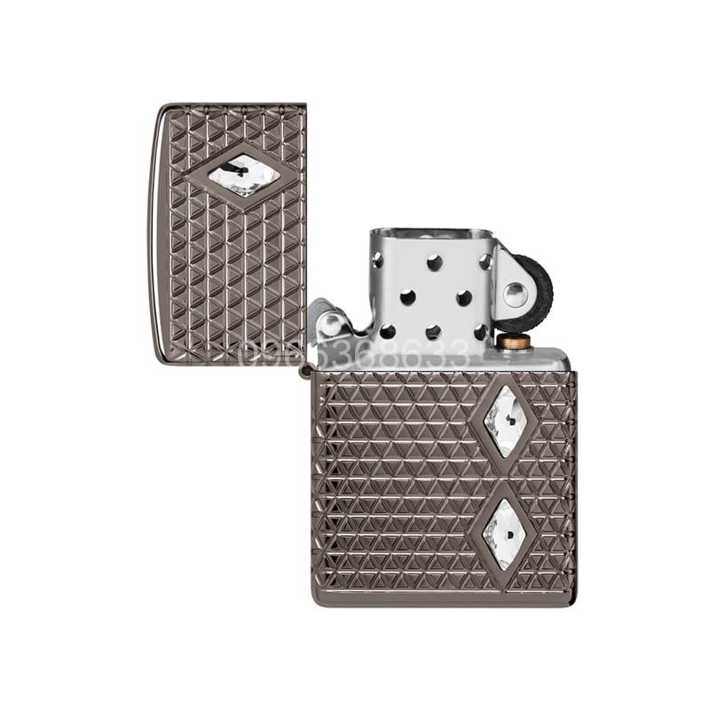 Zippo Armor MultiCut Diamond Pattern with Crystals Black Ice - 46316 - Hình ảnh 2