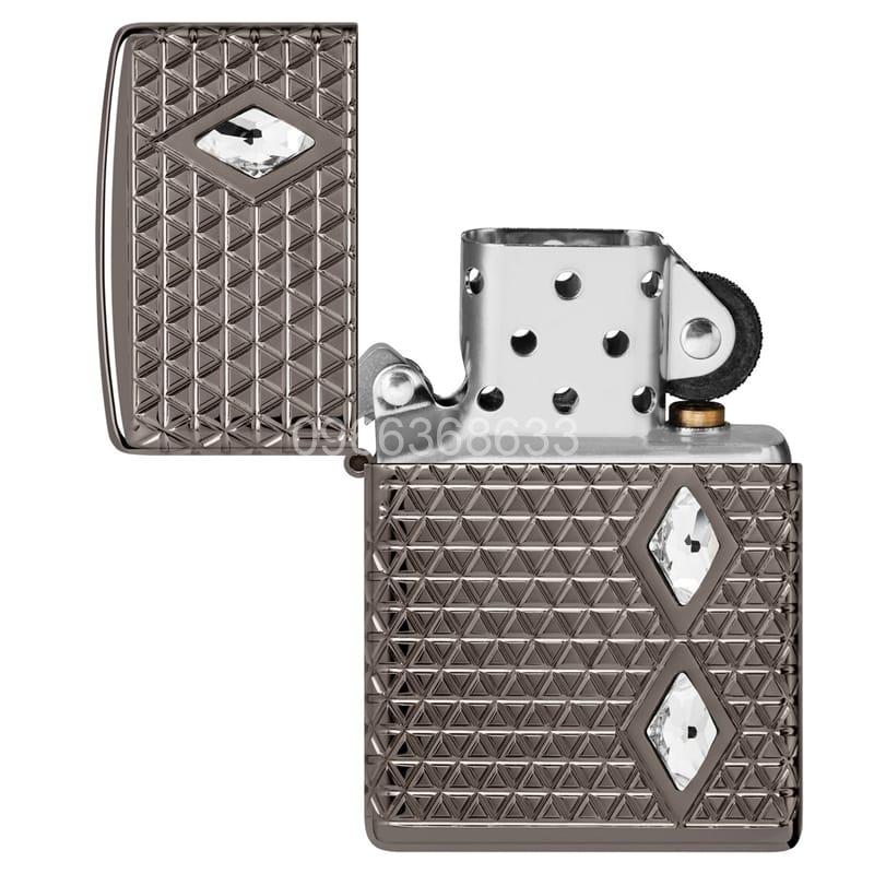 Zippo Armor MultiCut Diamond Pattern with Crystals Black Ice - 46316 - Hình ảnh 7
