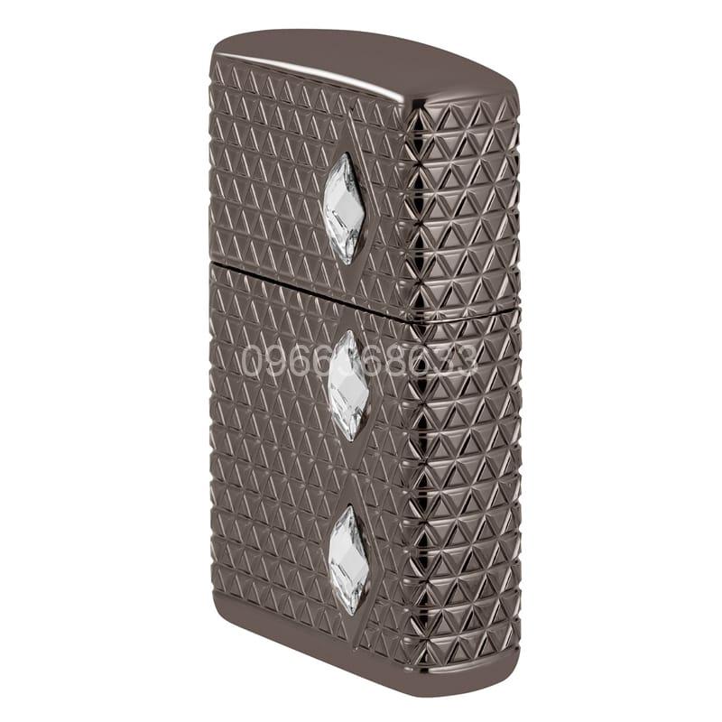 Zippo Armor MultiCut Diamond Pattern with Crystals Black Ice - 46316 - Hình ảnh 4
