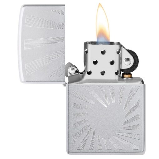 Zippo Love Radiates Engraved Satin Chrome - 46480 - Hình ảnh 5