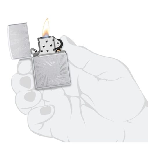 Zippo Love Radiates Engraved Satin Chrome - 46480 - Hình ảnh 6