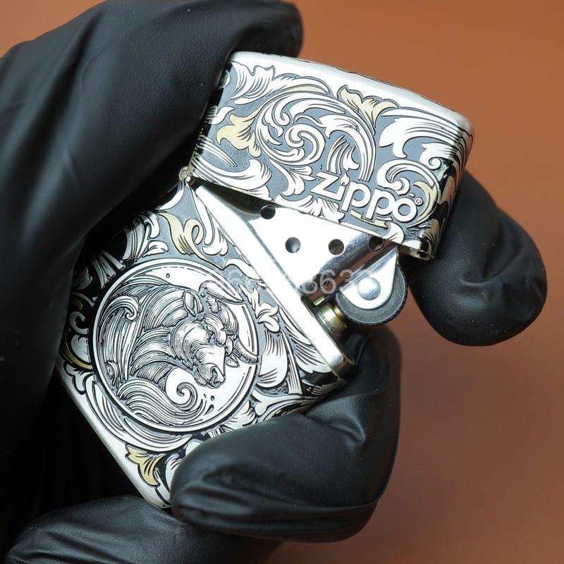 Zippo 12 con giáp cao cấp năm Sửu - Trâu 12.2CC - Hình ảnh 2