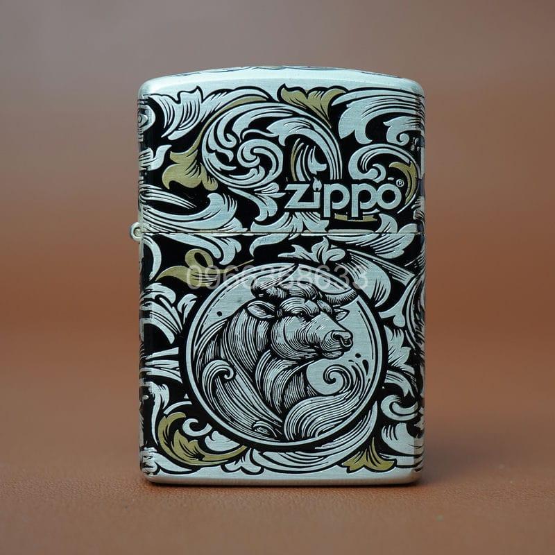 Zippo 12 con giáp cao cấp năm Sửu - Trâu 12.2CC - Hình ảnh 3