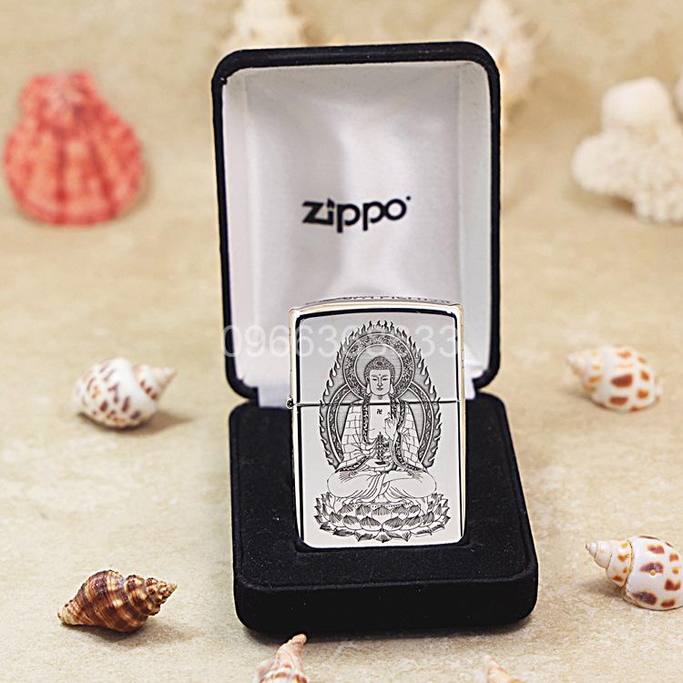 Zippo Bạc Nguyên Khối Khắc Phật Như Lai - STL01 - Hình ảnh 5