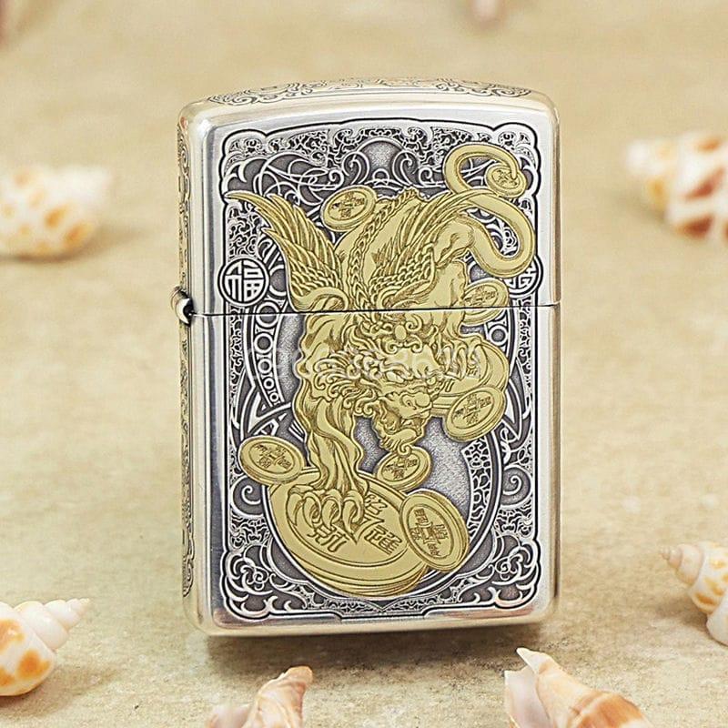 Zippo Silver Plated Two-Tone Lucky Pixiu - OD20 - Hình ảnh 2