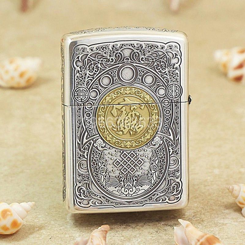 Zippo Silver Plated Two-Tone Lucky Pixiu - OD20 - Hình ảnh 3