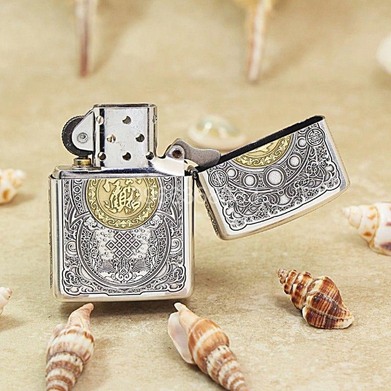 Zippo Silver Plated Two-Tone Lucky Pixiu - OD20 - Hình ảnh 5