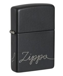 Zippo Cursive Zippo Design Black Matte - 48979