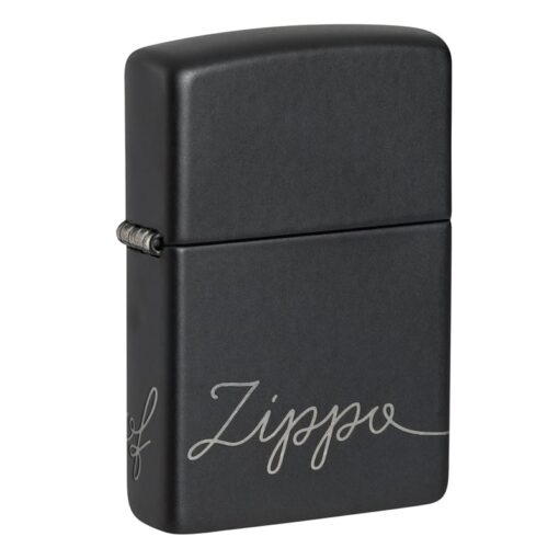 Zippo Cursive Zippo Design Black Matte - 48979