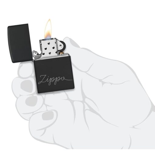 Zippo Cursive Zippo Design Black Matte - 48979 - Hình ảnh 10