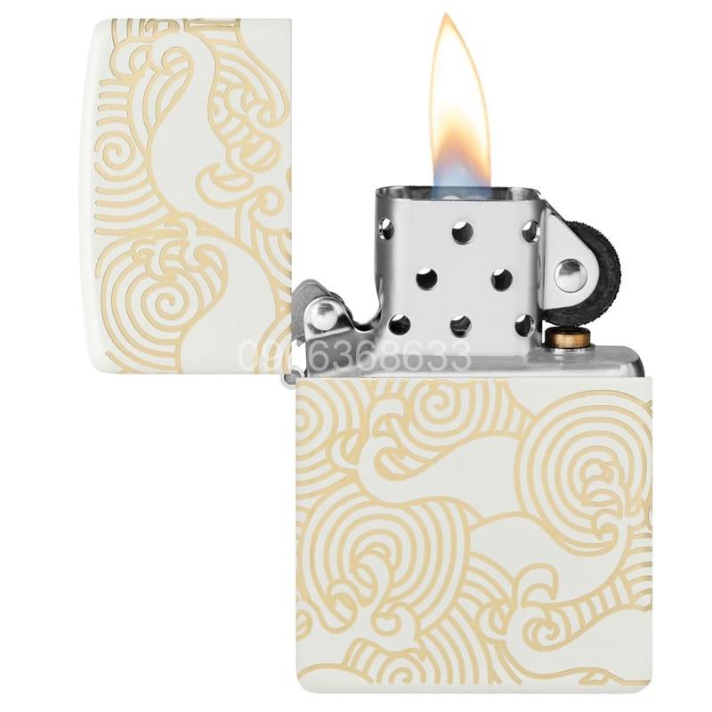 Zippo Waves Design Laser 360° White Matte - 48909 - Hình ảnh 9