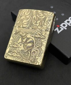 Zippo Brass 12 con giáp năm Tí - Chuột