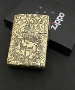 Zippo Brass 12 con giáp năm Mùi – Dê