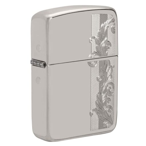 Zippo 1941 Replica Sterling Silver Herringbone Filigree Design - 49558
